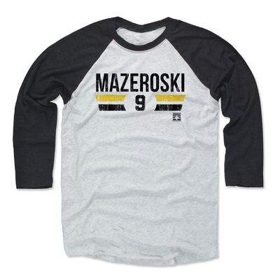 500 LEVEL Bill Mazeroski Tee Shirt (Baseball Tee, XXX-Large, Black/Ash) - Bill Mazeroski Font K