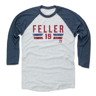 500 LEVEL Bob Feller Tee Shirt (Baseball Tee, XXX-Large, Indigo/Ash) - Bob Feller Font R