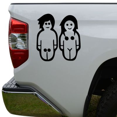 Rosie Decals Nudist Nudity Couple Die Cut Vinyl Decal Sticker For Car Truck Motorcycle Window Bumper Wall Decor Size- [6 inch/15 cm] Tall Color- Gloss White