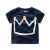 FTSUCQ Boys Cartoon Crown Short Sleeve Shirt Top with Camo Shorts, Two-Pieces Sets,Blue 140 view 2