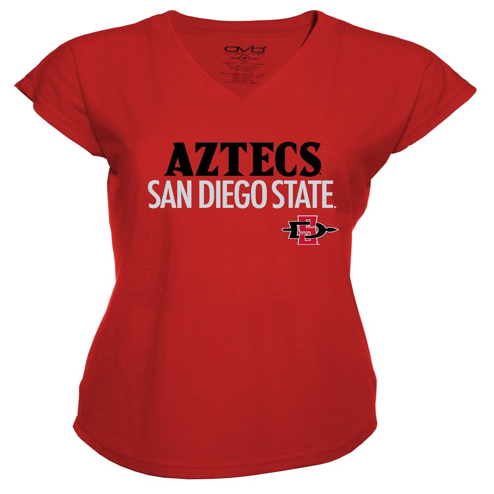 Old Varsity Brand NCAA South Dakota State Ladies Tri-Blend V-Neck T-Shirt, X-Large, Red
