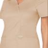 Cherokee Scrubs Top for Women Mock Wrap with 3 Pockets, Soft, 2-Way Stretch & Durable Fabric Plus Size - WW610, 4XL, Khaki view 3