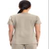 Cherokee Scrubs Top for Women Mock Wrap with 3 Pockets, Soft, 2-Way Stretch & Durable Fabric Plus Size - WW610, 4XL, Khaki view 4