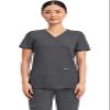 Cherokee Scrubs Top for Women Mock Wrap with 3 Pockets, Soft, 2-Way Stretch & Durable Fabric Plus Size - WW610, 3XL, Pewter view 1