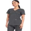 Cherokee Scrubs Top for Women Mock Wrap with 3 Pockets, Soft, 2-Way Stretch & Durable Fabric Plus Size - WW610, 3XL, Pewter view 2