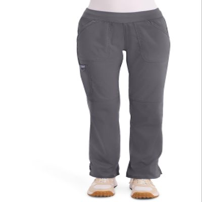 Cherokee Women Scrub Pant with Straight Leg Pull-on Pant Medical Bottom with 4 Pocket & 2-Way Stretch Fabric Plus Size - WW110, 4XL, Pewter