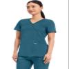 Cherokee Scrubs Top for Women Mock Wrap with 3 Pockets, Soft, 2-Way Stretch & Durable Fabric Plus Size - WW610, 2XL, Caribbean Blue view 2