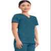Cherokee Scrubs Top for Women Mock Wrap with 3 Pockets, Soft, 2-Way Stretch & Durable Fabric Plus Size - WW610, 2XL, Caribbean Blue view 4