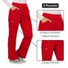 Cherokee Women Scrub Pant with Straight Leg Pull-on Pant Medical Bottom with 4 Pocket & 2-Way Stretch Fabric Plus Size - WW110, 3XL, Red view 4