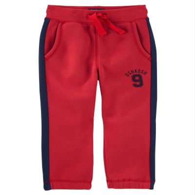 OshKosh B'Gosh boys Classic Fit Logo Fleece Pants, Red, 2T US