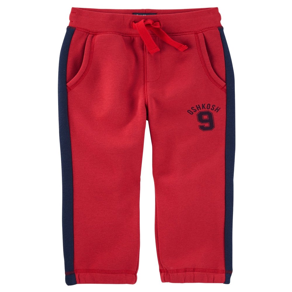 OshKosh B'Gosh boys Classic Fit Logo Fleece Pants, Red, 2T US