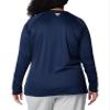 Columbia Womens PFG Tidal Tee II Long Sleeve Sun Protection Shirt, Collegiate Navy/White Logo, 3X view 2