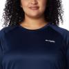 Columbia Womens PFG Tidal Tee II Long Sleeve Sun Protection Shirt, Collegiate Navy/White Logo, 3X view 4