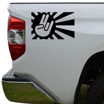 Rosie Decals JDM Shocker Rising Sun Flag Japanese Die Cut Vinyl Decal Sticker For Car Truck Motorcycle Window Bumper Wall Decor Size- [6 inch/15 cm] Wide Color- Matte Black
