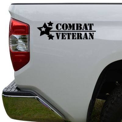 Rosie Decals Combat Veteran Military Die Cut Vinyl Decal Sticker For Car Truck Motorcycle Window Bumper Wall Decor Size- [8 inch/20 cm] Wide Color- Matte White