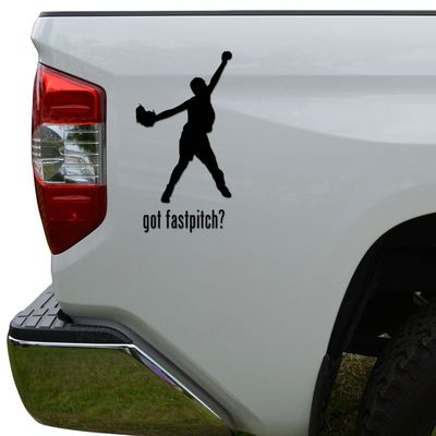Rosie Decals Got Fast Pitch Softball Baseball Women Die Cut Vinyl Decal Sticker For Car Truck Motorcycle Window Bumper Wall Decor Size- [8 inch/20 cm] Tall Color- Matte White