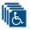 Pack of 4 Disabled/Wheelchair Symbol ADA Compliant Handicap Access Blue Stickers 3M Vinyl Decals (5"x5") view 1