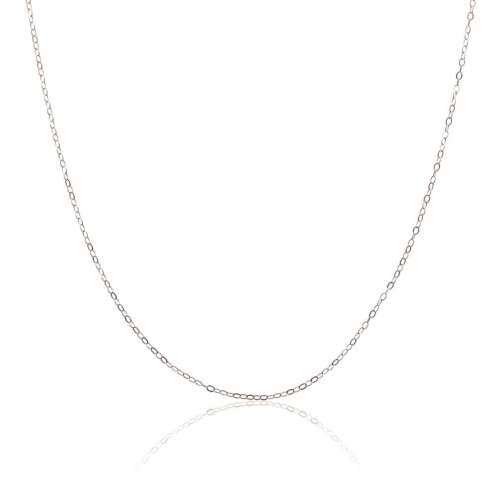 AJ's Collection Rose Gold Plated Sterling Silver 925 Cable Chain - 16 Inch