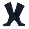 AWS/American Made Slouchy Scrunch Cotton Slouch Socks for Women Shoe Size 5 to 10 (Navy, 1 Pair) view 1