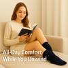 AWS/American Made Slouchy Scrunch Cotton Slouch Socks for Women Shoe Size 5 to 10 (Navy, 1 Pair) view 2