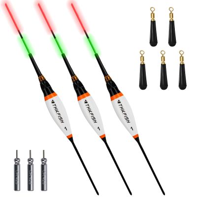 QualyQualy LED Fishing Floats and Bobbers for Night Fishing - 3pcs, 1/8oz