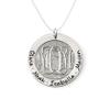 AJ's Collection Personalized Beveled Monogram Washer Name Necklace  Customize Your Center Monogram and Outer Rim Text  Sterling Silver Pendant with Choice of Chain Length and Type view 1