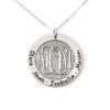AJ's Collection Personalized Beveled Monogram Washer Name Necklace  Customize Your Center Monogram and Outer Rim Text  Sterling Silver Pendant with Choice of Chain Length and Type view 1
