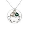 AJ's Collection Love Display with Personalized Sterling Silver Round Washer, Hand Finished. Includes up to 4 Crystal Birthstones or Pearls, and a choice of 925 Chain. Gift for Her view 1