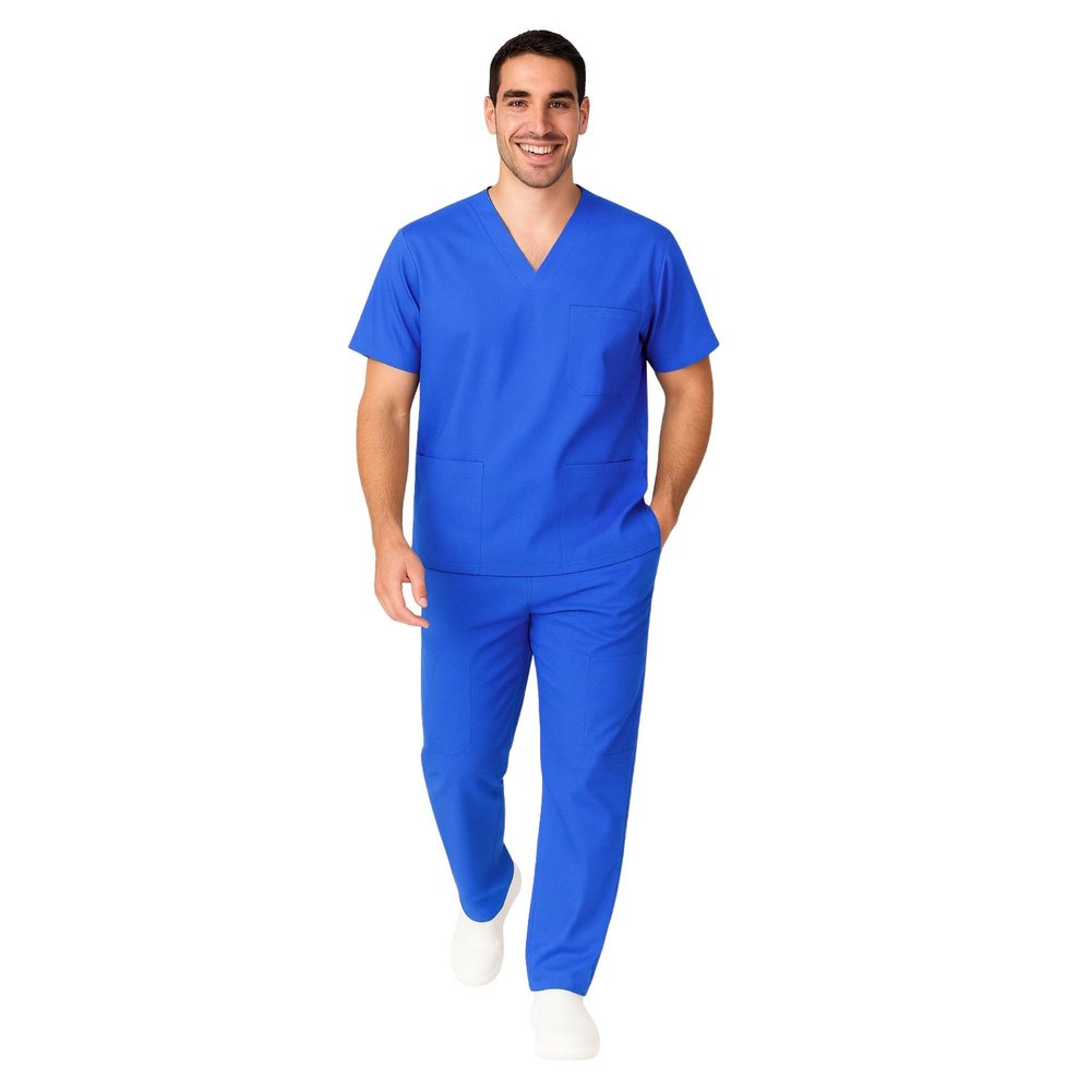 M&M SCRUBS Men Scrub Set Medical Scrub Top and Pants XXXL True Royal Blue