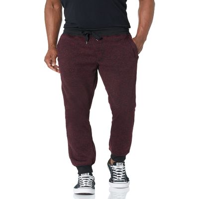 Southpole Men's Fleece Jogger, Burgundy(Marled), Medium