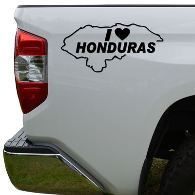 I Love Honduras Country Map Die Cut Vinyl Decal Sticker For Car Truck Motorcycle Window Bumper Wall Decor Size- [8 inch/20 cm] Wide Color- Matte Black
