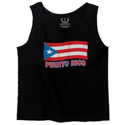 0037 Bandera Puerto Rico Flag Boricua Puerto Rican Nuyorican Pride Men's Tank Top (Black, Small)