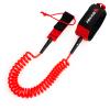 Abahub Premium Coil SUP Leash, 10 ft Clear Red Coiled Paddle Board Leashes, 7.2mm Thick Legrope Strap for Longboard Surfboards, Stand-up Paddleboards, iSUP Replacement Leg Rope view 1