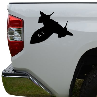 SR-71 Blackbird Skunk Works Die Cut Vinyl Decal Sticker For Car Truck Motorcycle Window Bumper Wall Decor Size- [10 inch/25 cm] Wide Color- Matte Black