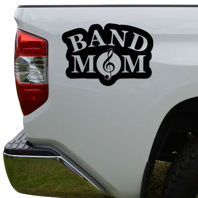 Band Mom School Music Die Cut Vinyl Decal Sticker For Car Truck Motorcycle Window Bumper Wall Decor Size- [20 inch/50 cm] Wide Color- Matte Black