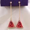 Grace Jun Watermelon Shape Clip on Earrings No Pierced for Women Party Fashion Enamel Cuff Earrings (d1) view 2