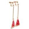Grace Jun Watermelon Shape Clip on Earrings No Pierced for Women Party Fashion Enamel Cuff Earrings (d1) view 3