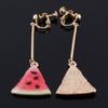 Grace Jun Watermelon Shape Clip on Earrings No Pierced for Women Party Fashion Enamel Cuff Earrings (d1) view 4