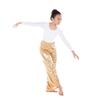 Danzcue Child Pull-on Unisex Dance Pant, Metallic Gold, S-M view 1