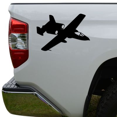 A-10 Thunderbolt Warthog USAF Plane Jet Die Cut Vinyl Decal Sticker for Car Truck Motorcycle Window Bumper Wall Decor Size- [10 inch/25 cm] Wide Color- Matte Black
