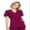 CHEROKEE womens Workwear Core Stretch Mock Wrap Shirt Medical Scrubs, Wine, XXXXX-Large US view 1