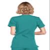 Cherokee Women's Workwear Core Stretch Mock Wrap Scrubs Shirt, Teal Blue, XXXXX-Large view 4