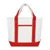 DALIX 14" Mini Small Cotton Canvas Party Favor Wedding Gift Tote Bag in Red White view 4