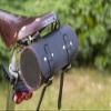 London Craftwork Unisex's Classic Saddle/Handlebar Roll Bag Real Leather Black Bike Tools ROL-BL-RED Part, One Size view 3