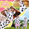 CANASOUR Kids Cow Onesie Farm Animal Halloween Cosplay Costume for 10-12 Years Girls Unisex Outfuit One Piece Hooded Soft Pajamas Party Boys Suit (10 Years, Cow) view 4