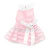 Ranphy Small Dog Cat Tutu Dress Princess Lace Skirt Yorkie Clothes for Female,Satin TiePink,Summer Shirt Navy Stripes Pink S view 2