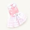 Ranphy Small Dog Cat Tutu Dress Princess Lace Skirt Yorkie Clothes for Female,Satin TiePink,Summer Shirt Navy Stripes Pink S view 3