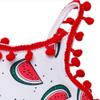 Ding-dong Baby Kid Girl Summer Tassel Watermelon Top+Shorts+Headband 3 Pieces Set Outfit(Sleeveless,3T) view 2