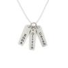 Three Bar Sterling Silver Personalized Necklace. Includes 3 Customizable Name Charms and your Choice of Sterling Silver Chain. Gifts for Her, Mom, Wife, Girlfriend view 1