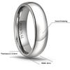 CROWNAL 1mm 2mm 3mm 4mm 5mm 6mm 7mm 8mm Tungsten White/Yellow Gold/Rose Gold Plated Wedding Band Ring Men Women Plain Dome Polished Comfort Fit Size 3 to 17(White 6mm,15.5) view 3